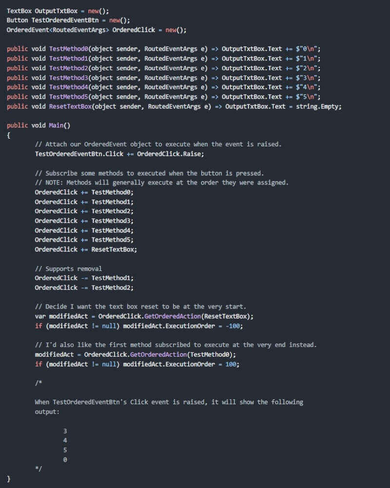 screenshot of code using the ordered events library I wrote.